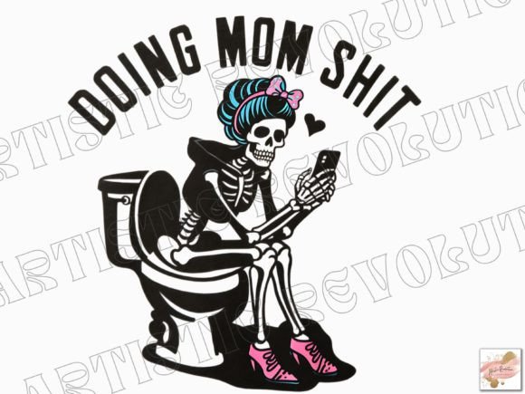 Funny Mom Skeleton Mama Graphics for Crafts