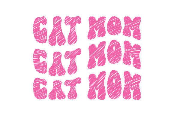 Retro Cat Mom SVG: A Designer's Take on Trendy Embroidery