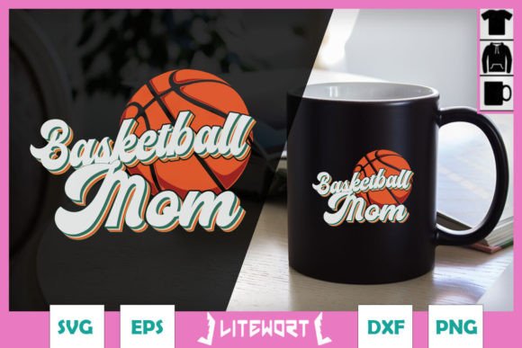 Retro Groovy Basketball Mom SVG: Graphics for Crafts